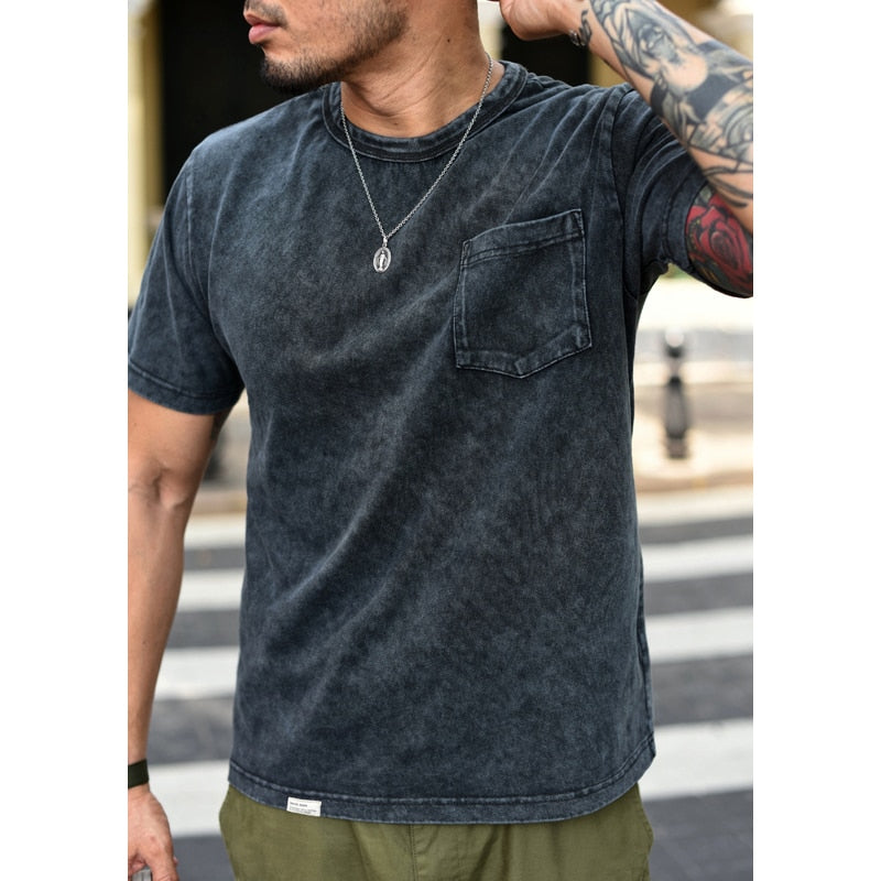 Oldtime stone washed tee Mens T shirt VINTAGE Mens Batik T