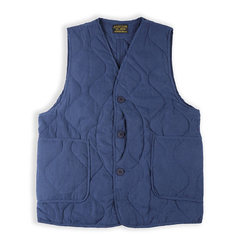Mens Vintage Military Quilted Vest Men Cotton | Men's