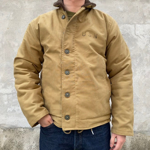 Vintage  Usn N-1 Deck Jacket Ww2 Military Uniform Motorcycle