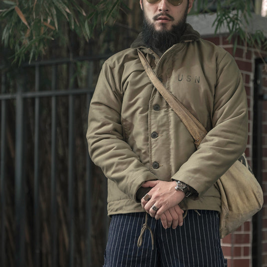 Vintage Usn N-1 Deck Jacket Ww2 Military Uniform Motorcycle