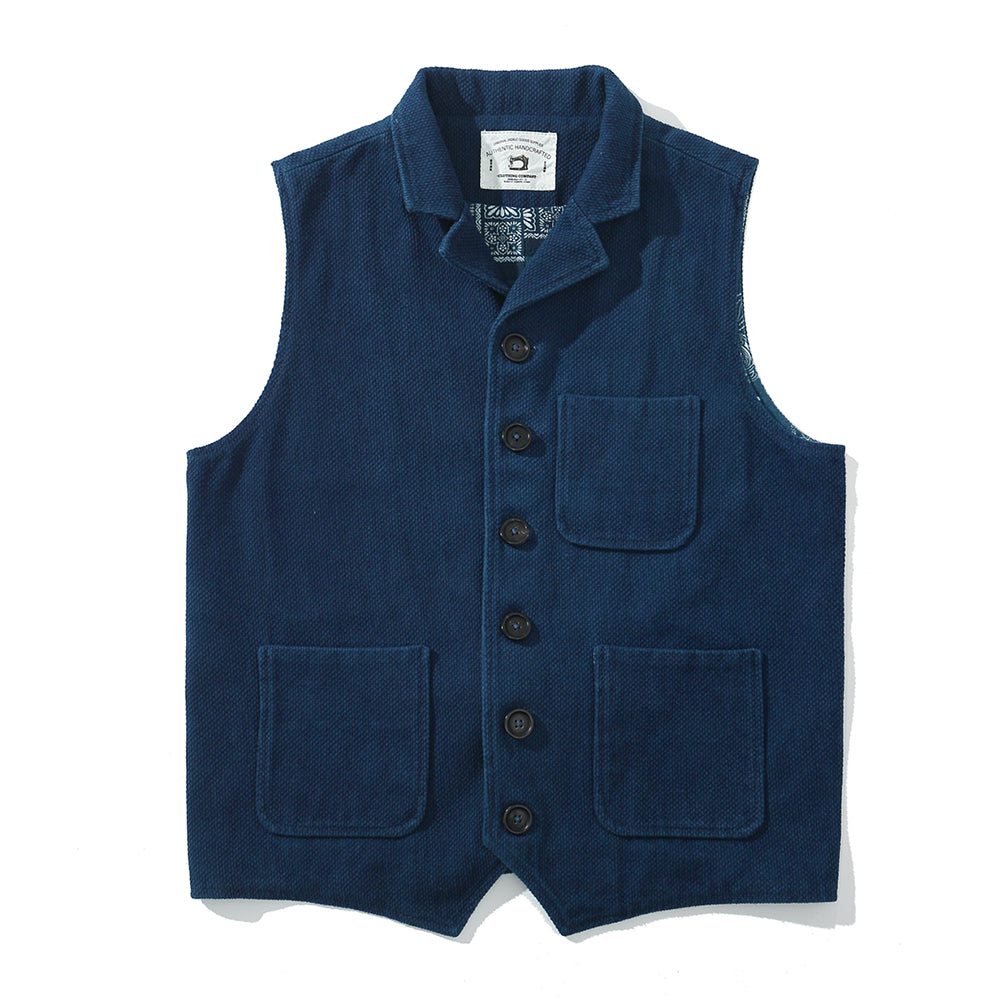 Vintage Lapel Waistcoat Men Autumn Winter New Kendo Fabric Multi