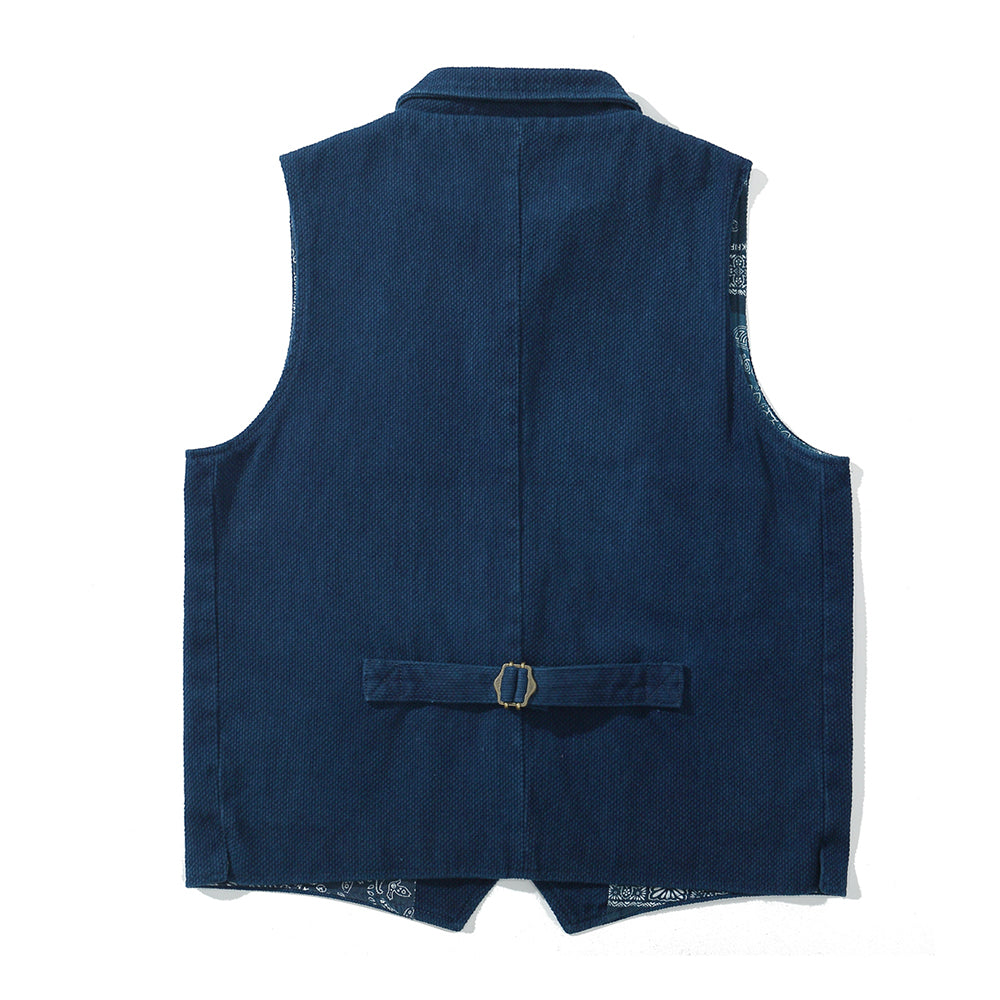 Vintage Lapel Waistcoat Men Autumn Winter New Kendo Fabric Multi